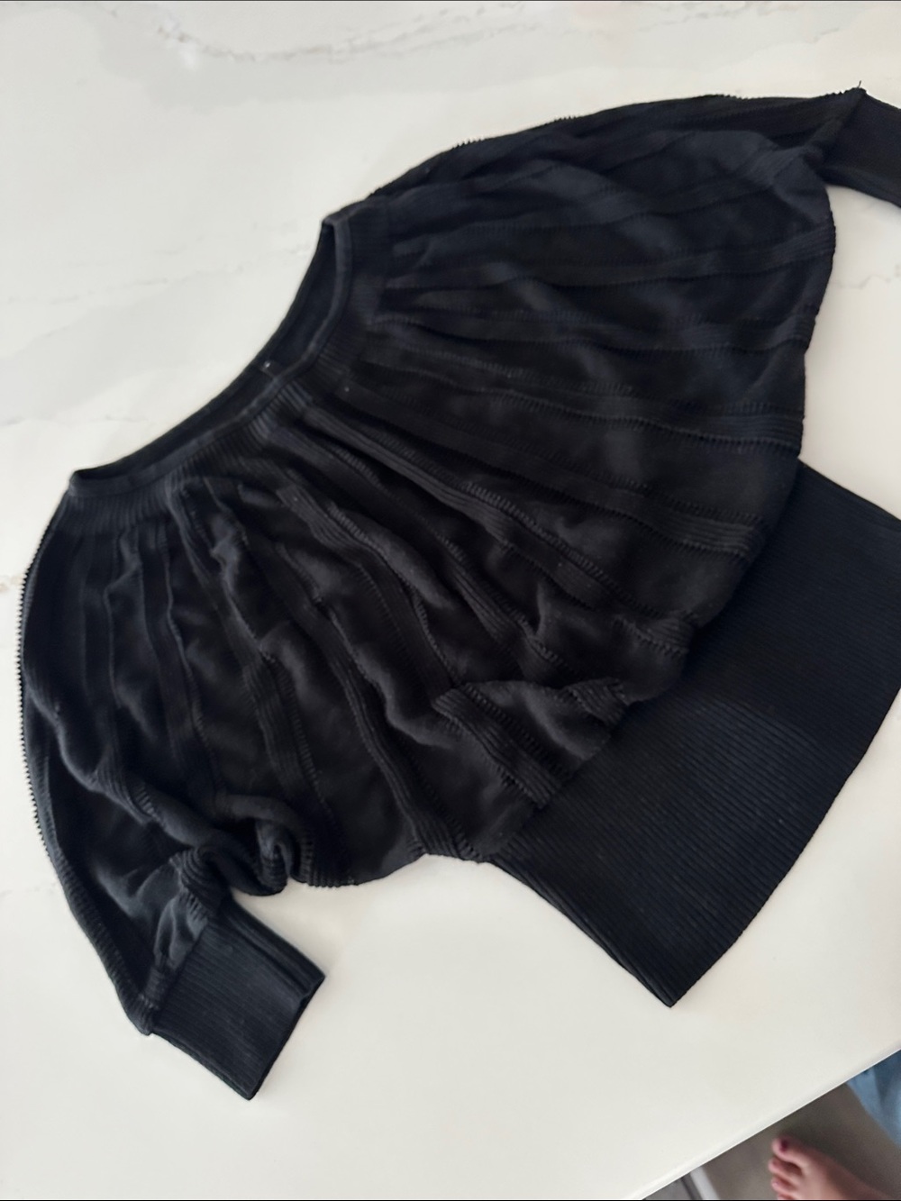 Love Culture Y2K black sweater with ribbed waist size medium